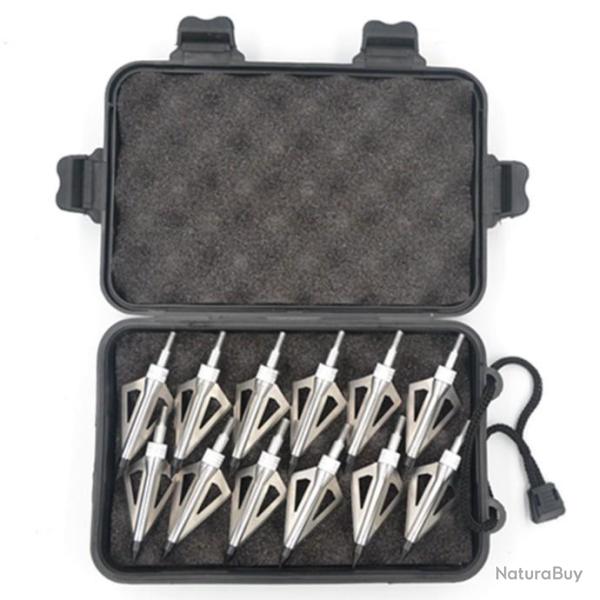 T�te de fl�ches � 3 lames en acier inoxydable 12 pi�ces Couleur Blanc