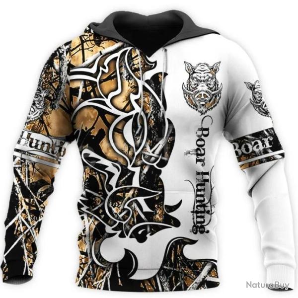 WBWA Sweat Flocage 3D Avec T�te De Sanglier R760 -