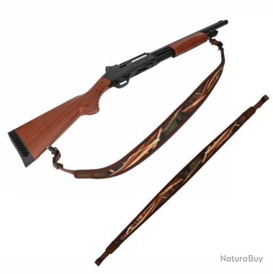Bretelle Fusil Tourbon - Cuir Et Toile, 2 Points, Réglable, 129 Cm