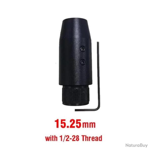 Adaptateur 1/2"-28 UNEF pour canon non filet - Diamtre 15,25 mm