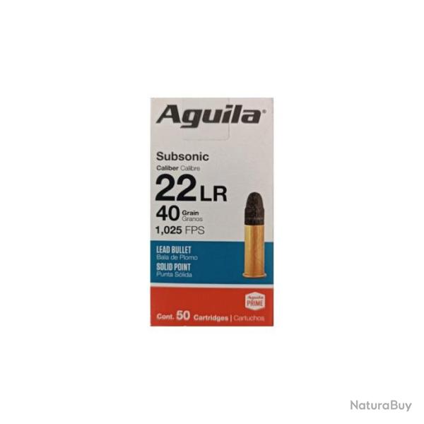 Bo�te de 50 cartouches Aguila Subsonic SP 40gr - Cal 22LR
