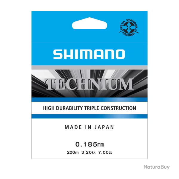 Nylon Shimano Technium Grey 200m 0,185mm 3,2kg 200m Gris