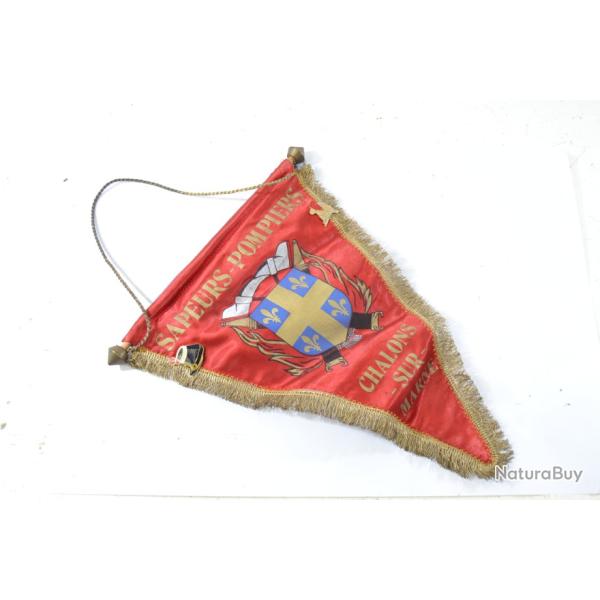 Fanion Sapeurs pompiers de Chalons sur Marne, vintage collection.