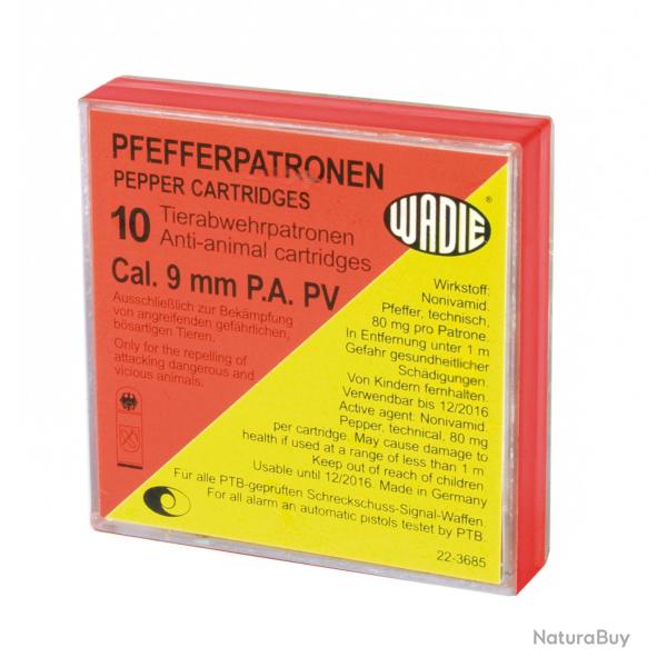 BO�TE DE 10 CARTOUCHES 9 MM PA � POIVRE