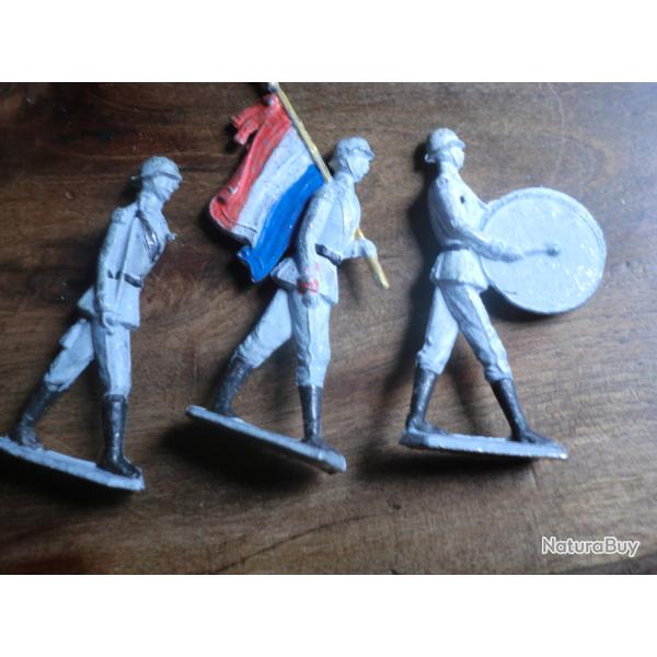 s�rie lots soldat  plomb sur socle peint
