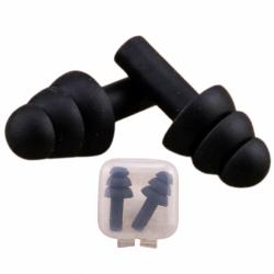 Bouchons d'oreilles souples anti-bruits r&eacute;utilisables en silicone &eacute;tanche avec bo&icirc;te de rangement
