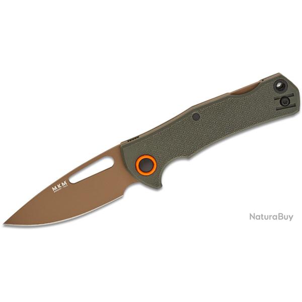 Couteau MKM LOV Green Lame Acier N690 Tan Manche FRN Backlock Clip MKMLVPGR
