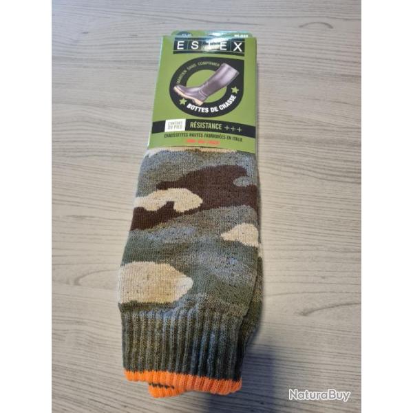 1 paire de chaussettes renforc�es Outdoor en camouflage id�ale pour bottes de chasse pointure 39/42