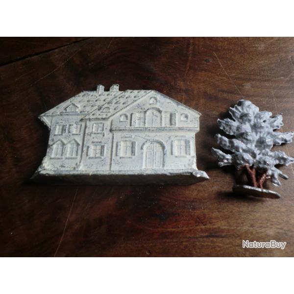 maison chalet avec arbre  plomb