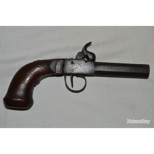 PISTOLET DE GOUSSET A PERCUSSION EPOQUE XIX� VERS 1830-FRENCH GUN XIX�-EPOQUE MONARCHIE DE JUILLET