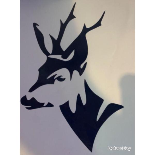 Autocollant brocard bleu fonc� chevreuils sanglier cerf chamois canard ect ..