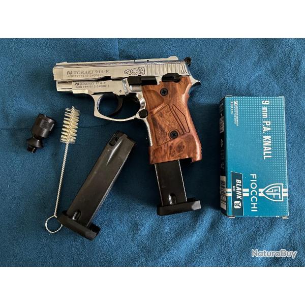 ZORAKI 914 9mm P.A.K semi auto Chrom�-Grav�