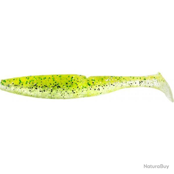 Leurre Souple Sawamura One Up Shad 4 pouces - 8,4cm 107 - Yellow Chart Glitter