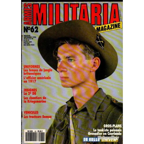 Militaria magazine 62, tenues de jungle britanniques, officier am�ricain en 17, tracteurs somua krie