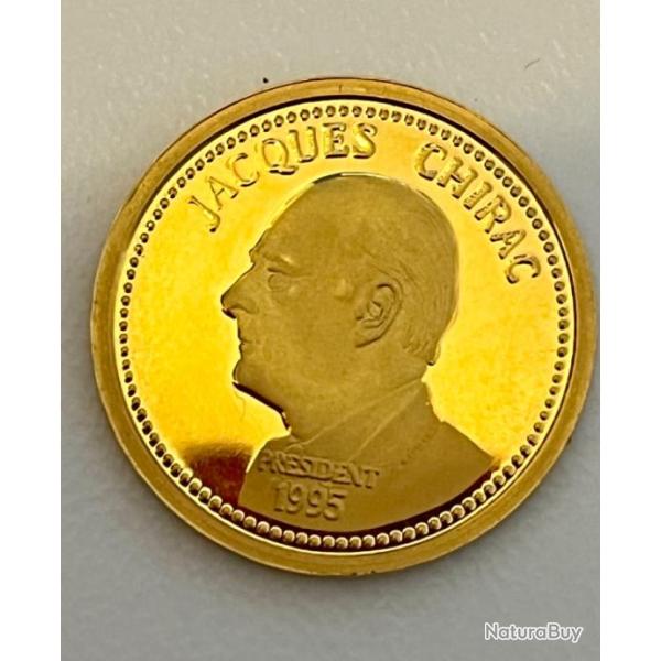 Pi�ce �lections de Jacques Chirac or 22 k 6,4 grammes