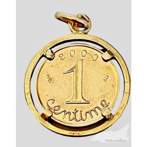 Pi�ce or 1 centime 2000M�daille