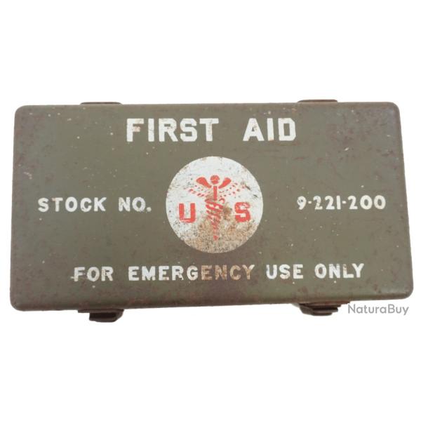 Bo�te Originale US "First Aid - For emergency Use only" de v�hicule WW2