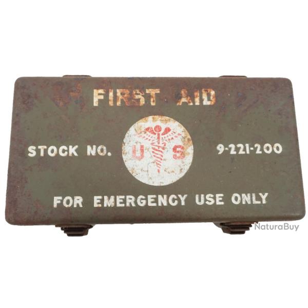 Bo�te Originale US "First Aid - For emergency Use only" de v�hicule WW2 empty