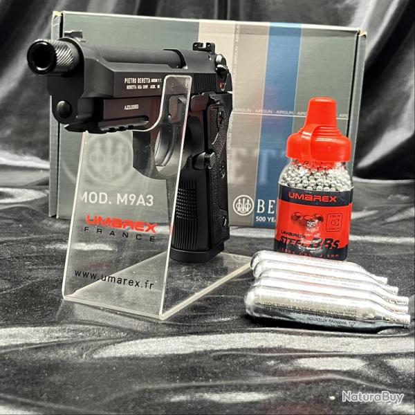 Pack pr�t � tirer PISTOLET "BERETTA M9A3 FM NOIR" - CO2 - CAL BB/4.5MM