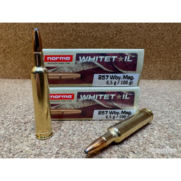 2 Boites Norma Whitetail 257 WBY 6.5G/ 100 grains