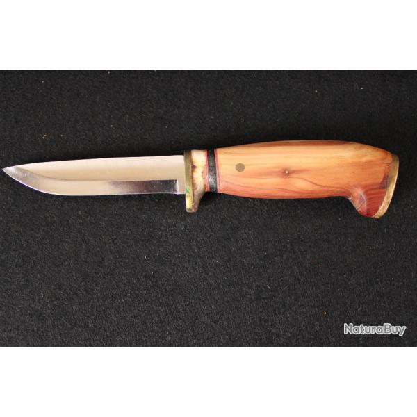 Couteau de chasse Karesuando, lame de 100 mm, manche bois de cerf et red cedar, avec �tui cuir