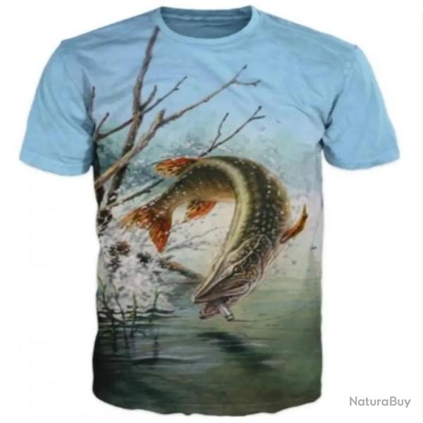 Tee-shirts motif p�che  taille M � 3xl