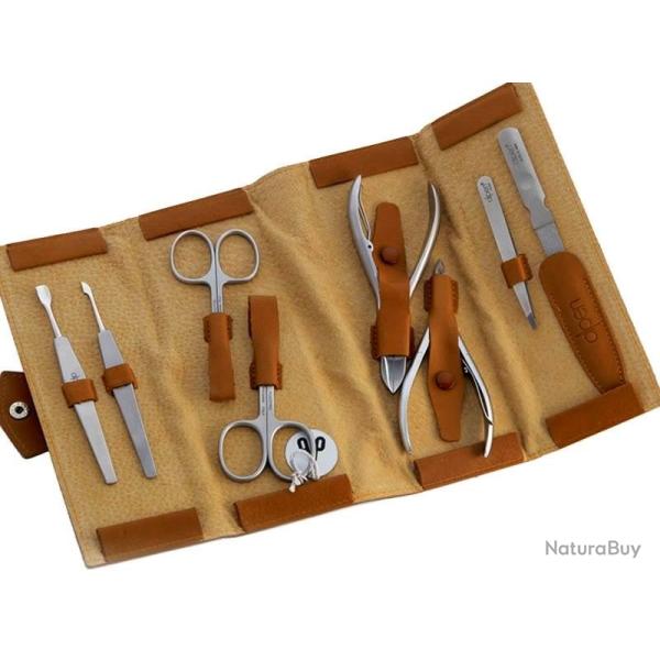 Trousse manucure "8 Pi�ces" � enrouler, Couleur brun [Alpen]
