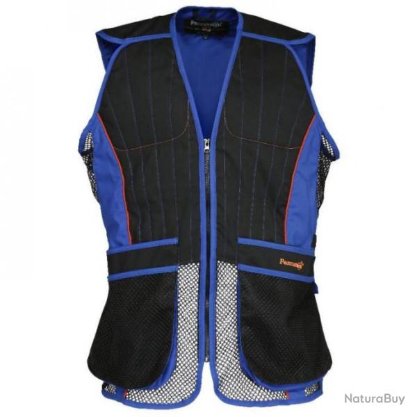 GILET DE BALL TRAP PERCUSSION NOIR ET BLEU TAILLE L