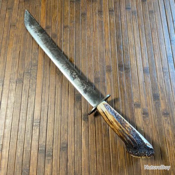 IMPOSSANTE DAGUE - SABRE DE V�NERIES  XlX �me BOIS DE CERF