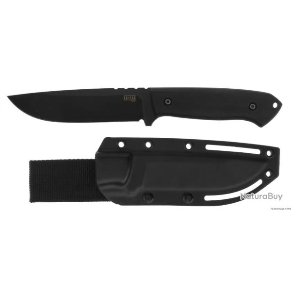 Couteau ZA-PAS Ultra Outdoor Black Manche G10 Lame Acier NMV O2 Carbone Etui Kydex Poland ZPKS0030