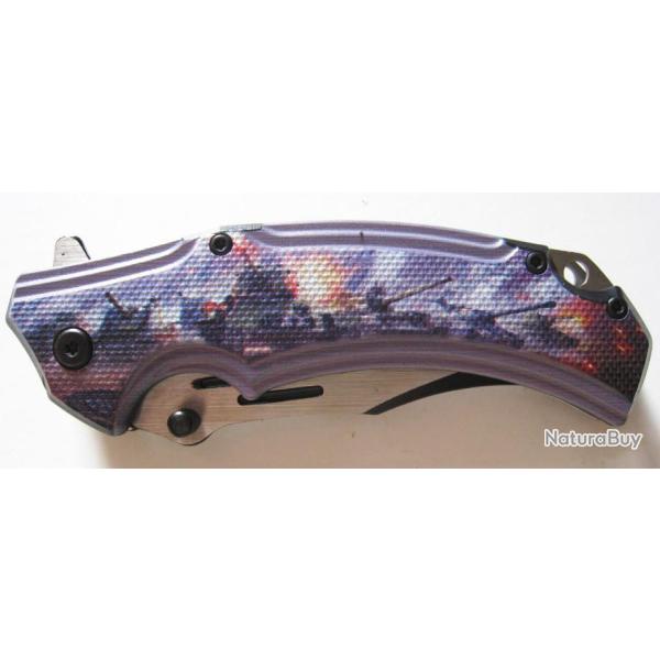 COUTEAU DE COLLECTION MOTIF CHAR  TANK - R�f.157