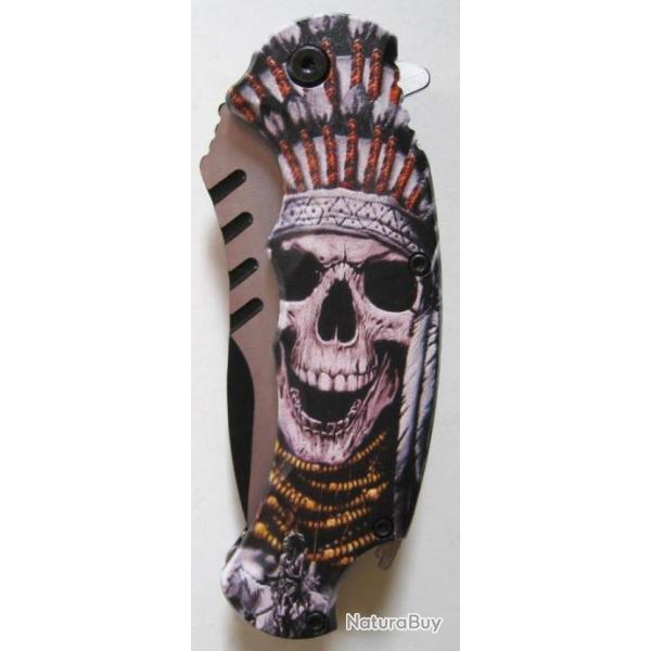 COUTEAU DE COLLECTION  SKULL INDIEN - R�f.168