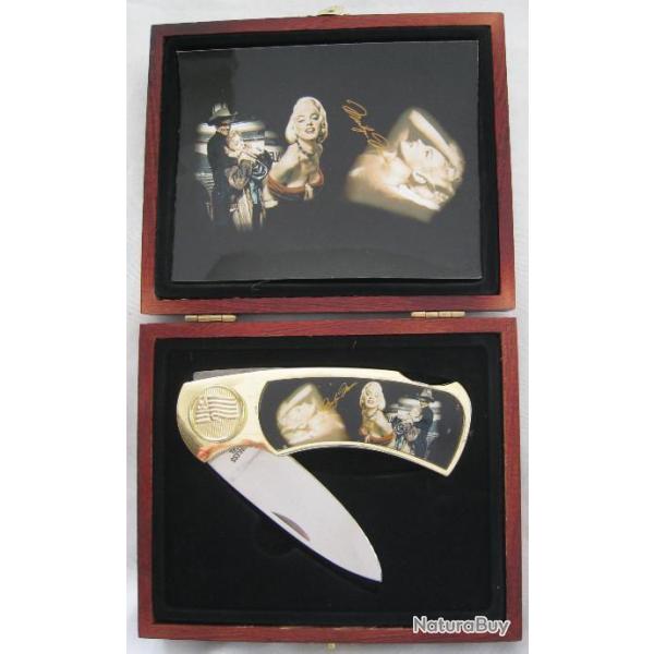COUTEAU DE COLLECTION MOTIF USA  MARYLIN MONROE - R�f.6217
