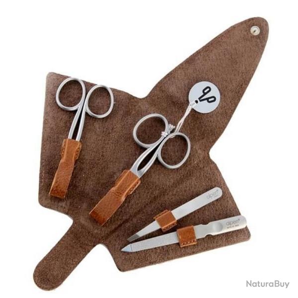 Pochette manucure "4 Pi�ces Antique Line", Couleur brun [Alpen]