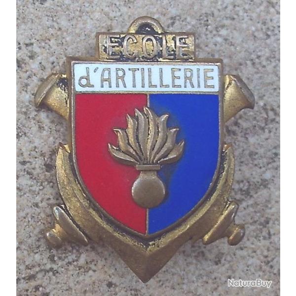 Ecole d'Artillerie, sans "S", �mail, dos guilloch�,d�pos�