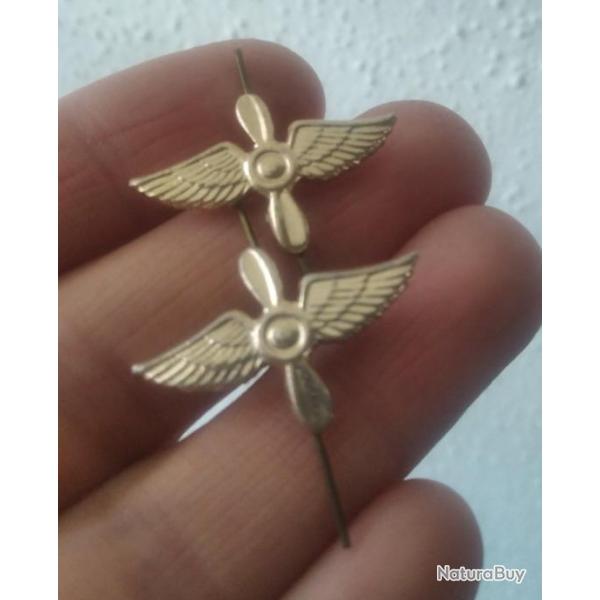 PAIRE D'INSIGNES POUR PATCHS DE COL ARM�E OFFICIER DE L'AVIATION SOVIETIQUE URSS CCCP