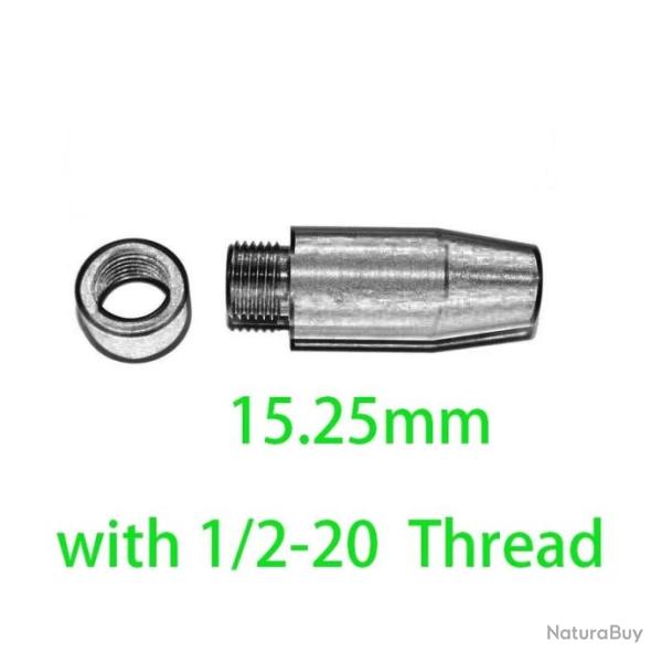 Adaptateur 1/2"-20 pour canon non filet� - Diam�tre 15,25 mm