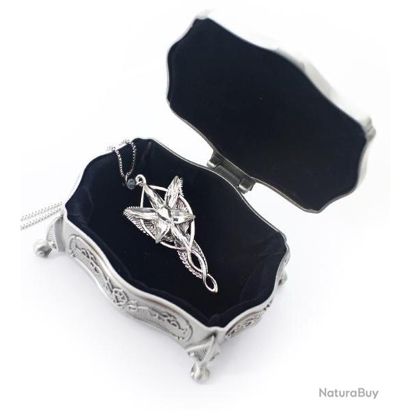 Pack Bijou Arwen Etoile du Soir + Boitier Acier Evenstar Elfe Repliksword