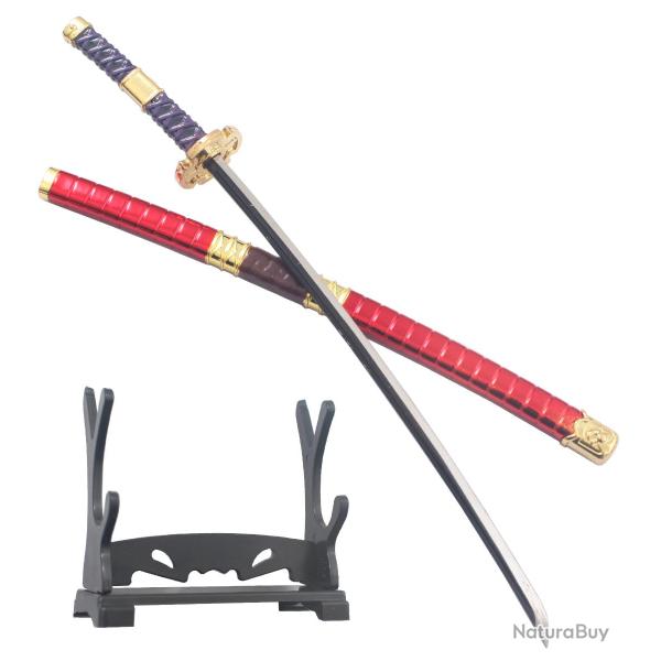 One Piece Coupe Papier Kitetsu Katana Zoro Epee Ouvre Lettre + Fourreau + Presentoir Katana Japonais