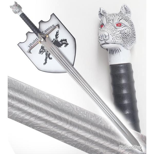 Game of Thrones Epee Jon Snow Ep�e Le Trone de fer + Plaque Murale Repliksword