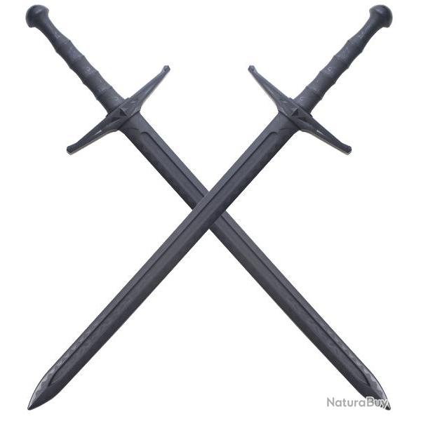 2X Epees de Frappe Medieval Polypropylene Entrainement Combat E504-PP Repliksword