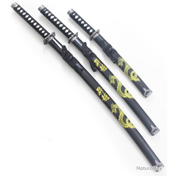 Set 3 Katanas Dragon Ep�e Sabre Katana Japonais Decoration Katana + Wakizashi + Tanto Katana Japonai