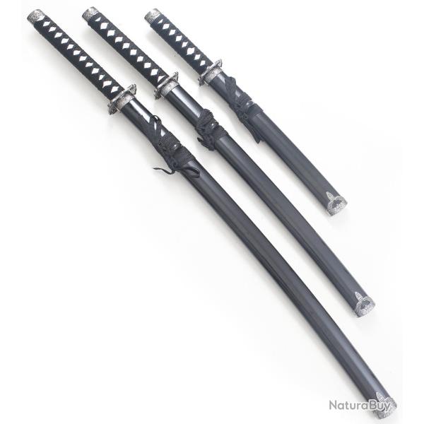 Set 3 Katanas Japonais Ep�e Sabre Katana Decoration Katana + Wakizashi + Tanto Katana Japonais Repli