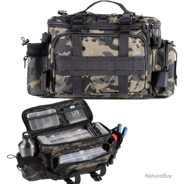 Sac de P�che en Mer P�che � la Carpe Grande Capacit� Stockage pour Mat�riel de P�che Multi-Poches