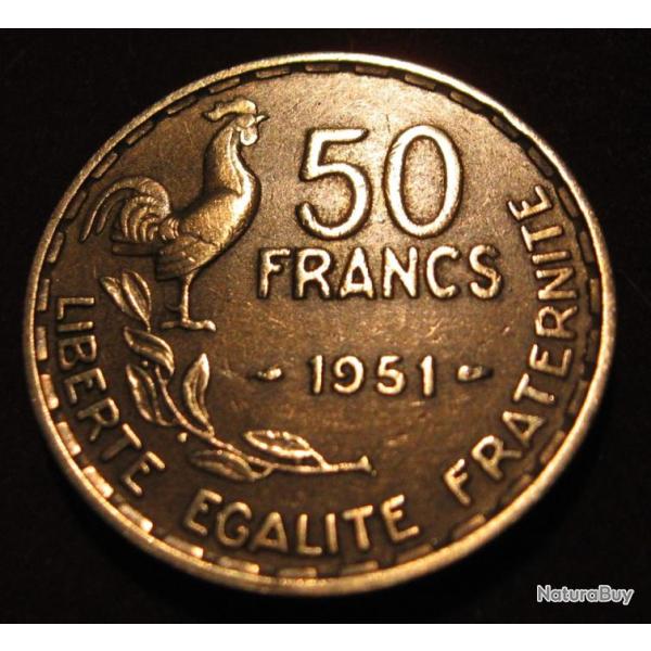 piece de 50 francs G.Guiraud 1951 bronze d'aluminium
