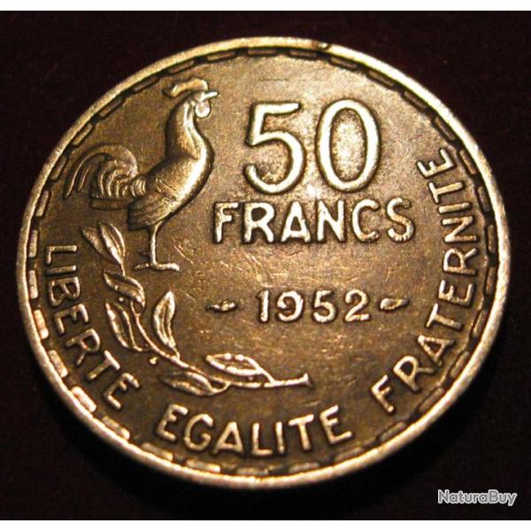 piece de 50 francs G.Guiraud 1952 bronze d'aluminium