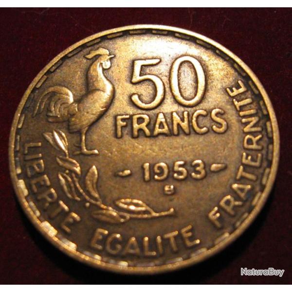 piece de 50 francs G.Guiraud 1953 B bronze d'aluminium