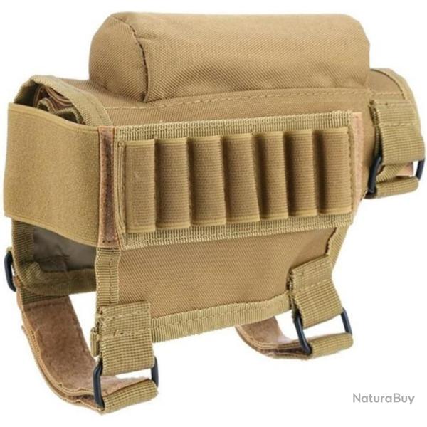 Busc Pochette de Repos de Joue de Fusil Tactique Cartouchi�re 7 Munitions Kaki