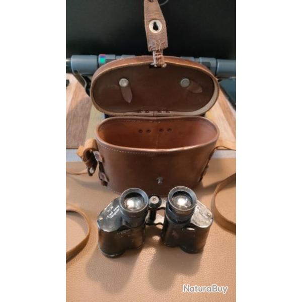 Jumelles Fran�aise BBT Krauss Paris 8x30 WW2 avec �tui complet