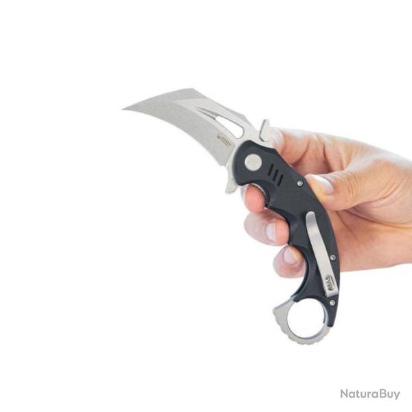 Couteau Kubey Mini Wrath Karambit Black Manche G10 Lame Acier 14C28N Blade IKBS Linerlock KUB262A